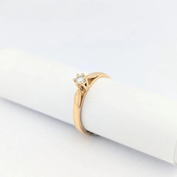 Solitaire or jaune et diamant - Castafiore