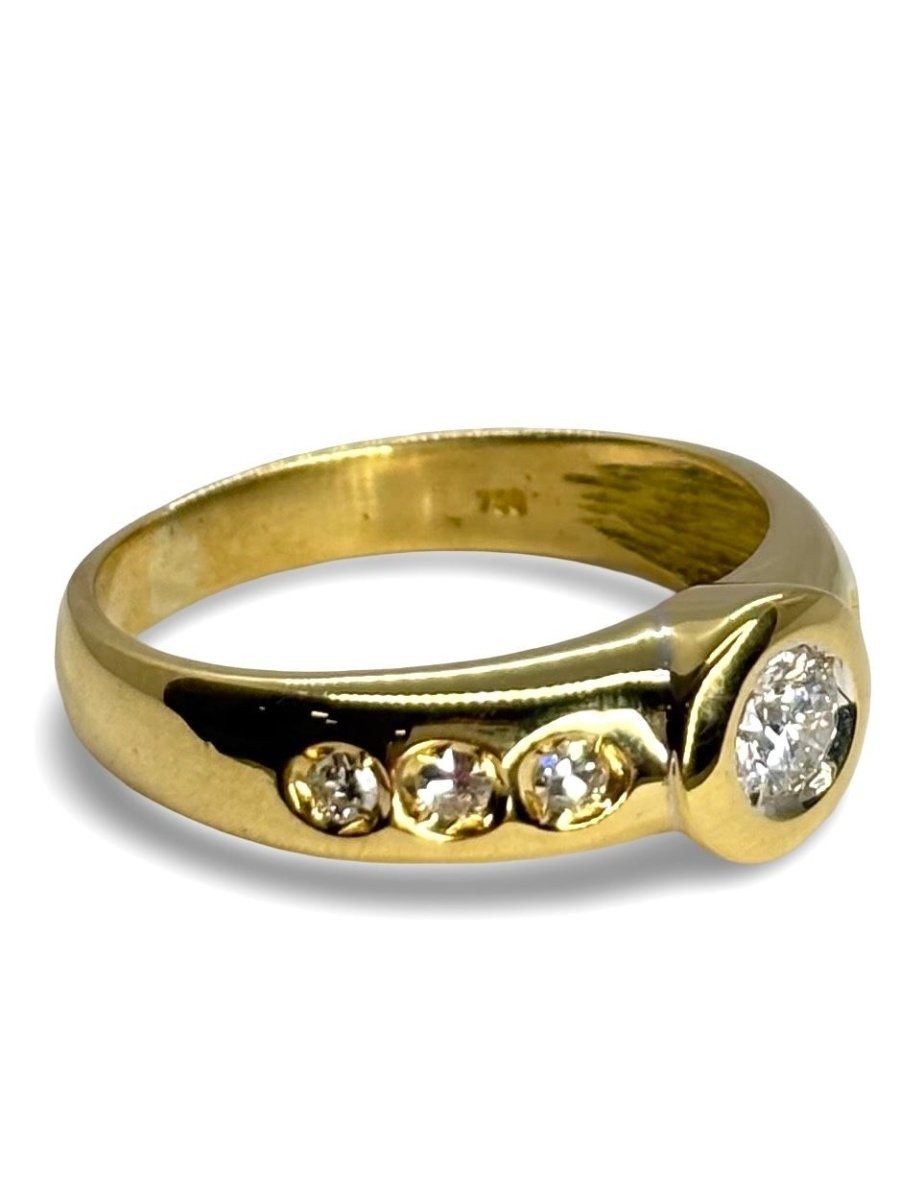 Solitaire or jaune et diamants 0,43 ct - Castafiore