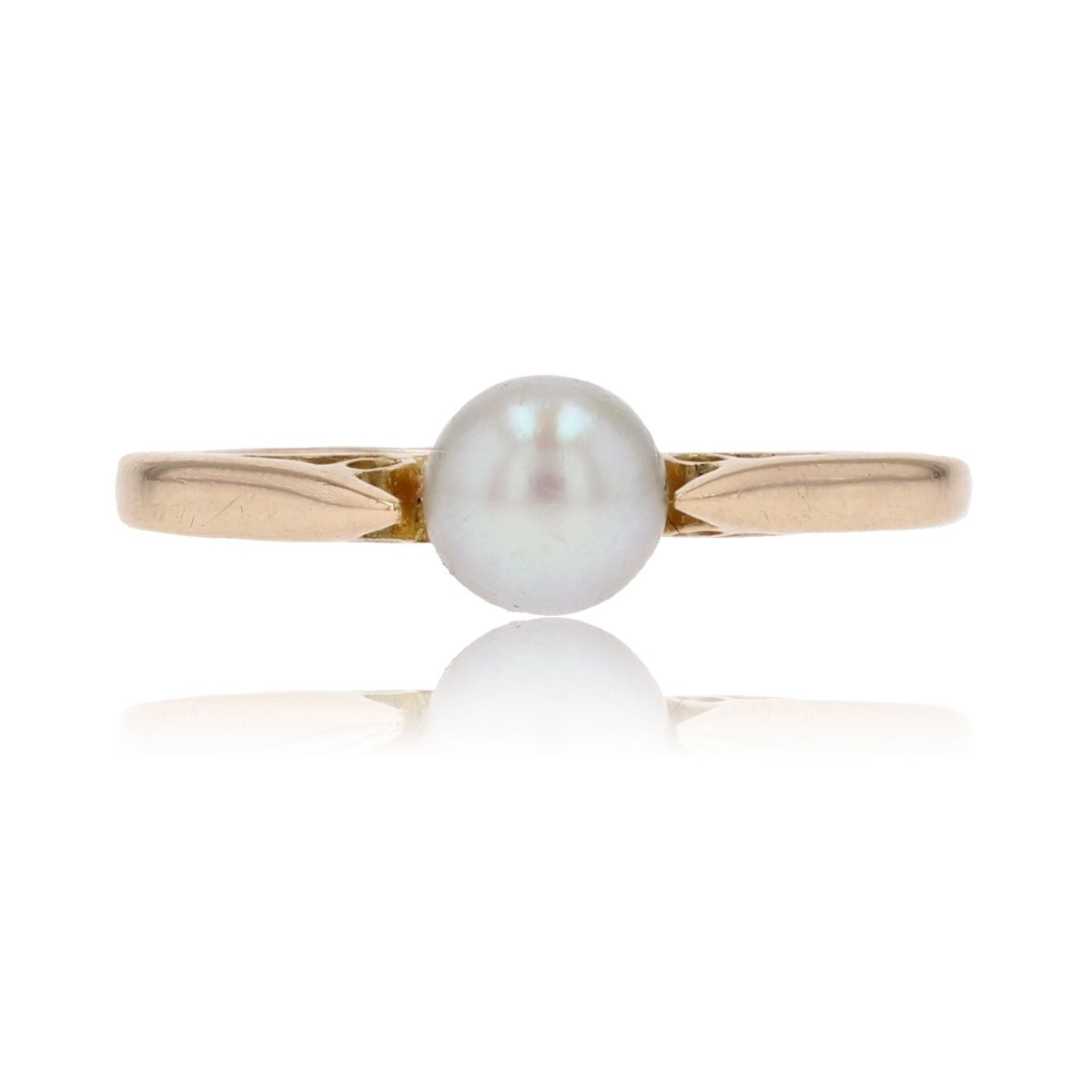 Solitaire or jaune perle de culture - Castafiore