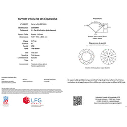 Solitaire platine, diamant 1,71 carat. - Castafiore
