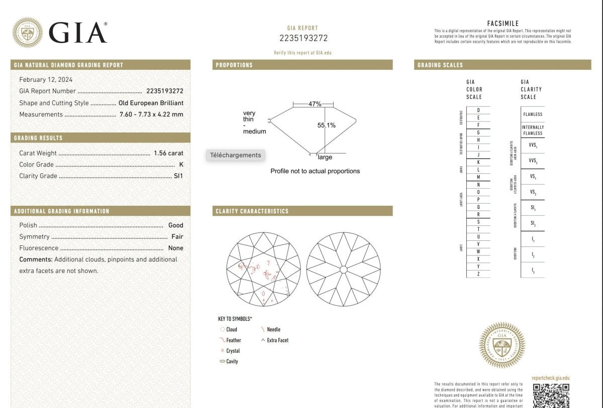 Solitaire - Platine et diamants - Castafiore