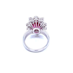 SSEF Certified 3.80 Carat Ruby Diamond Gold Ring - Castafiore