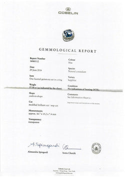 Ssef/Gubelin Certified 17 Carat Sapphire Art Deco Diamond Platinum Ring - Castafiore