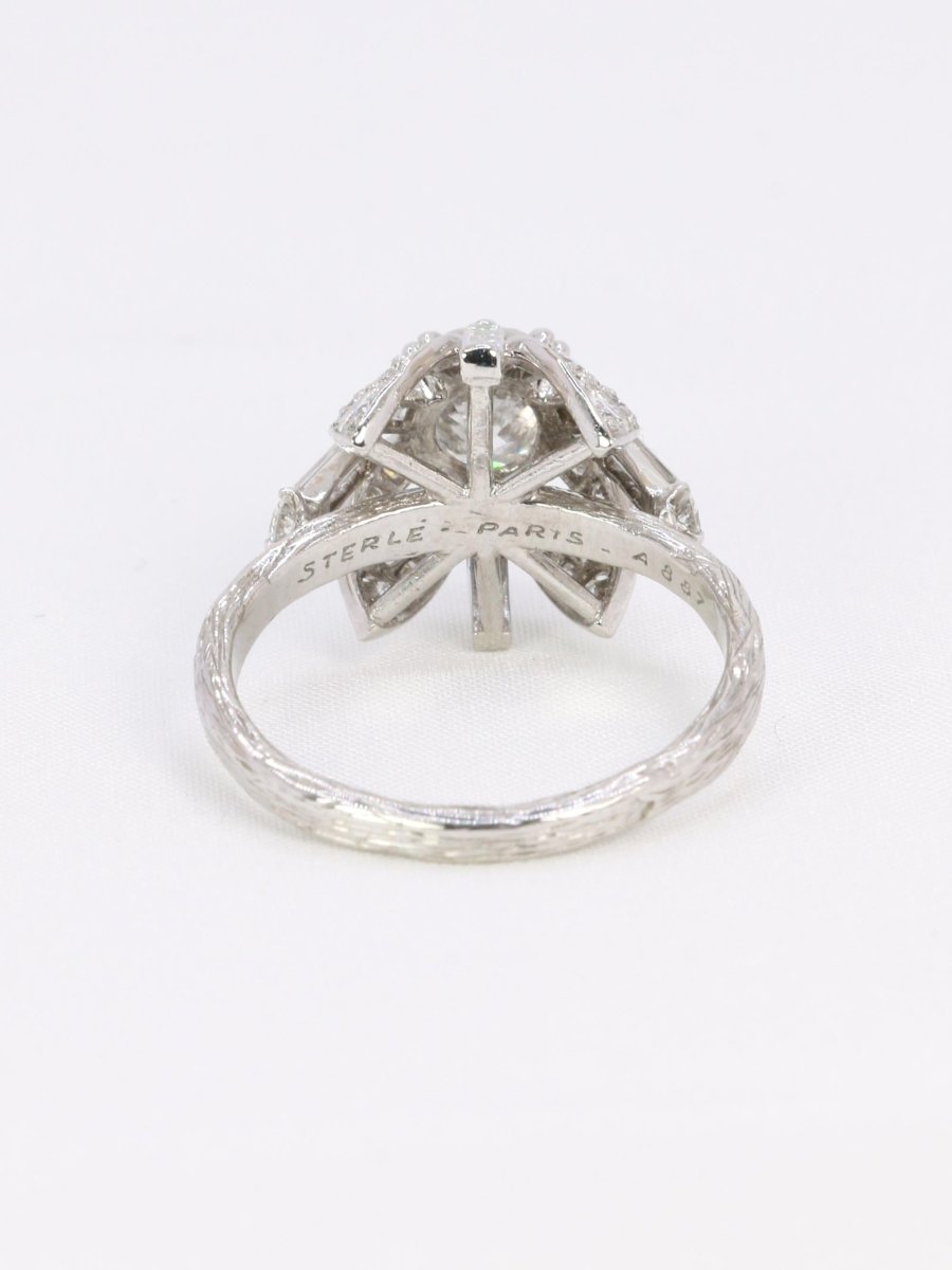 STERLE Bague solitaire platine diamant rond 1.11 carat - Castafiore