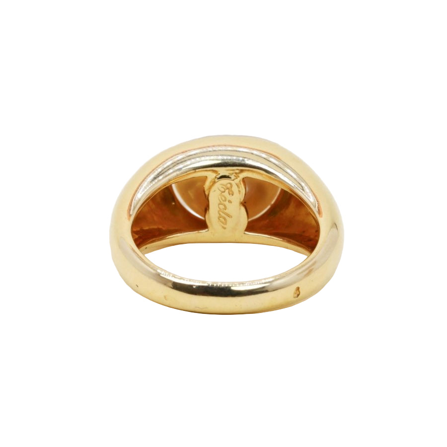 TECLA Bague jonc or jaune Perle bouton - Castafiore
