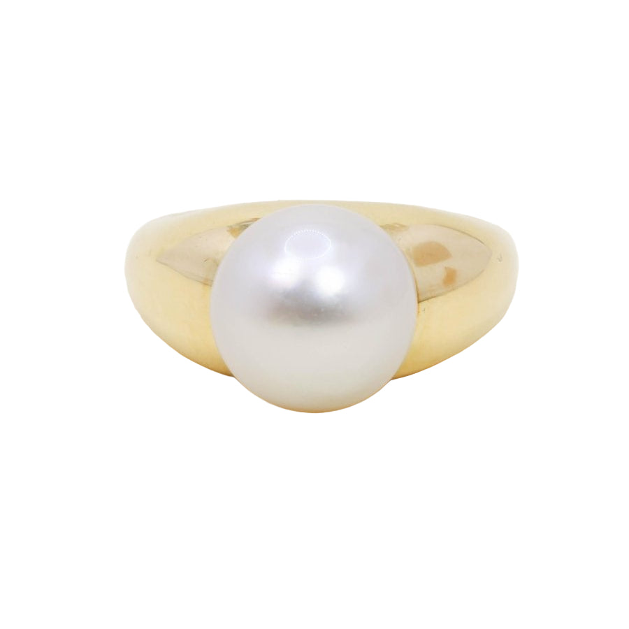 TECLA Bague jonc or jaune Perle bouton - Castafiore