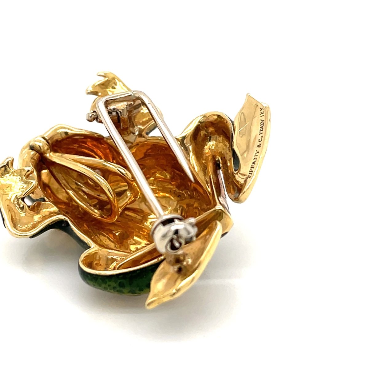 Tiffany & Co. Enamel and Diamond Frog Pendant/Brooch, 18 Karat Gold - Castafiore