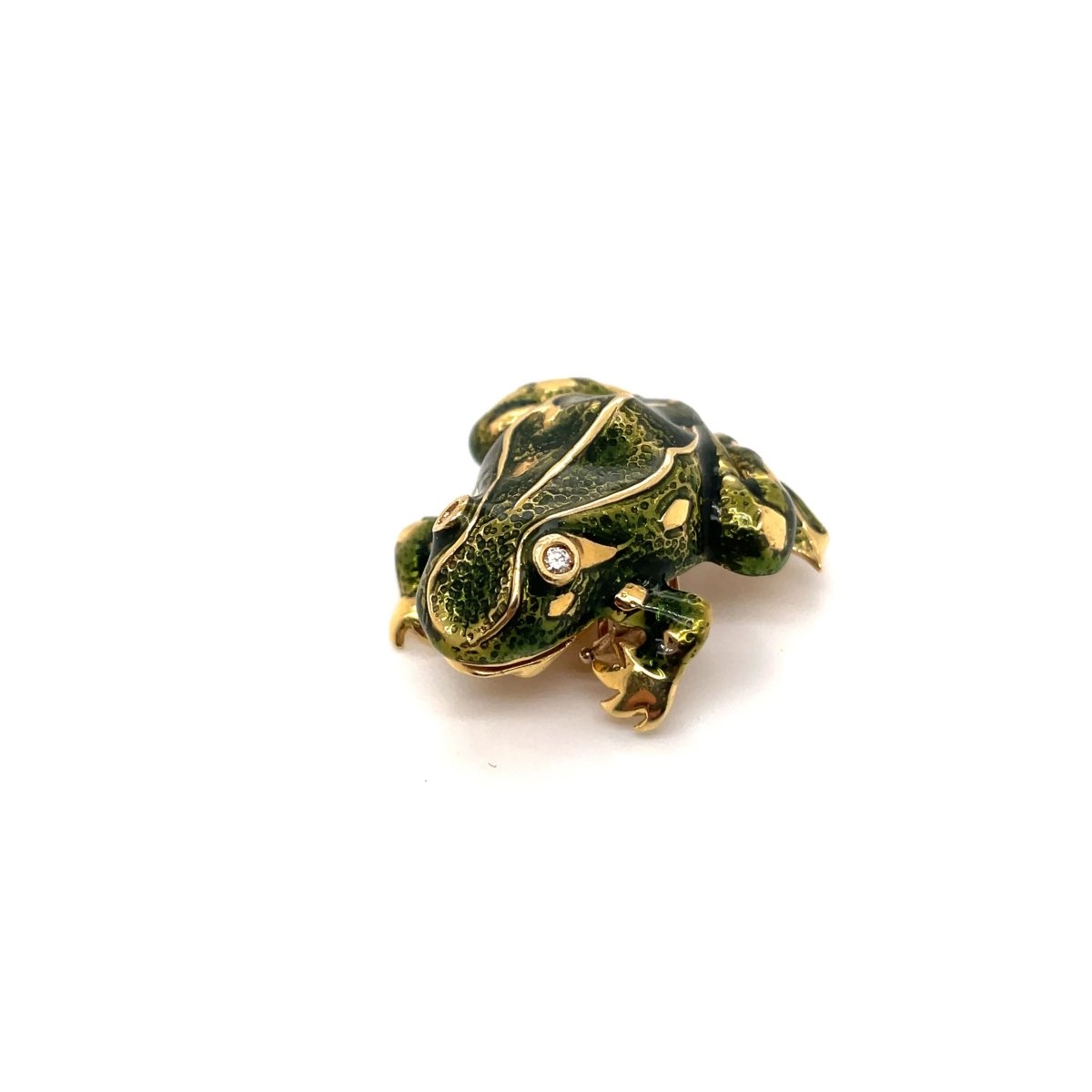 Tiffany & Co. Enamel and Diamond Frog Pendant/Brooch, 18 Karat Gold - Castafiore