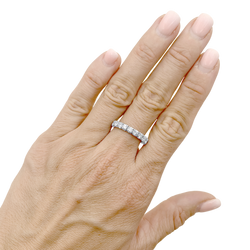 Alliance tour complet or blanc et diamants.
