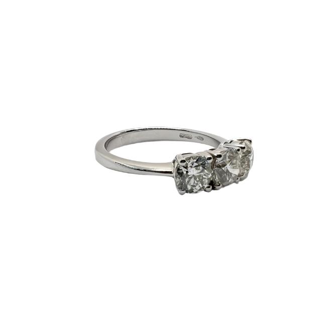 Trilogie en or 18 carats avec diamants naturels de 1,56 ct - Castafiore