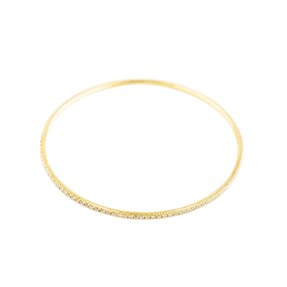 Trois bracelets Joncs en or blanc, or jaune, or rose et diamants - Castafiore