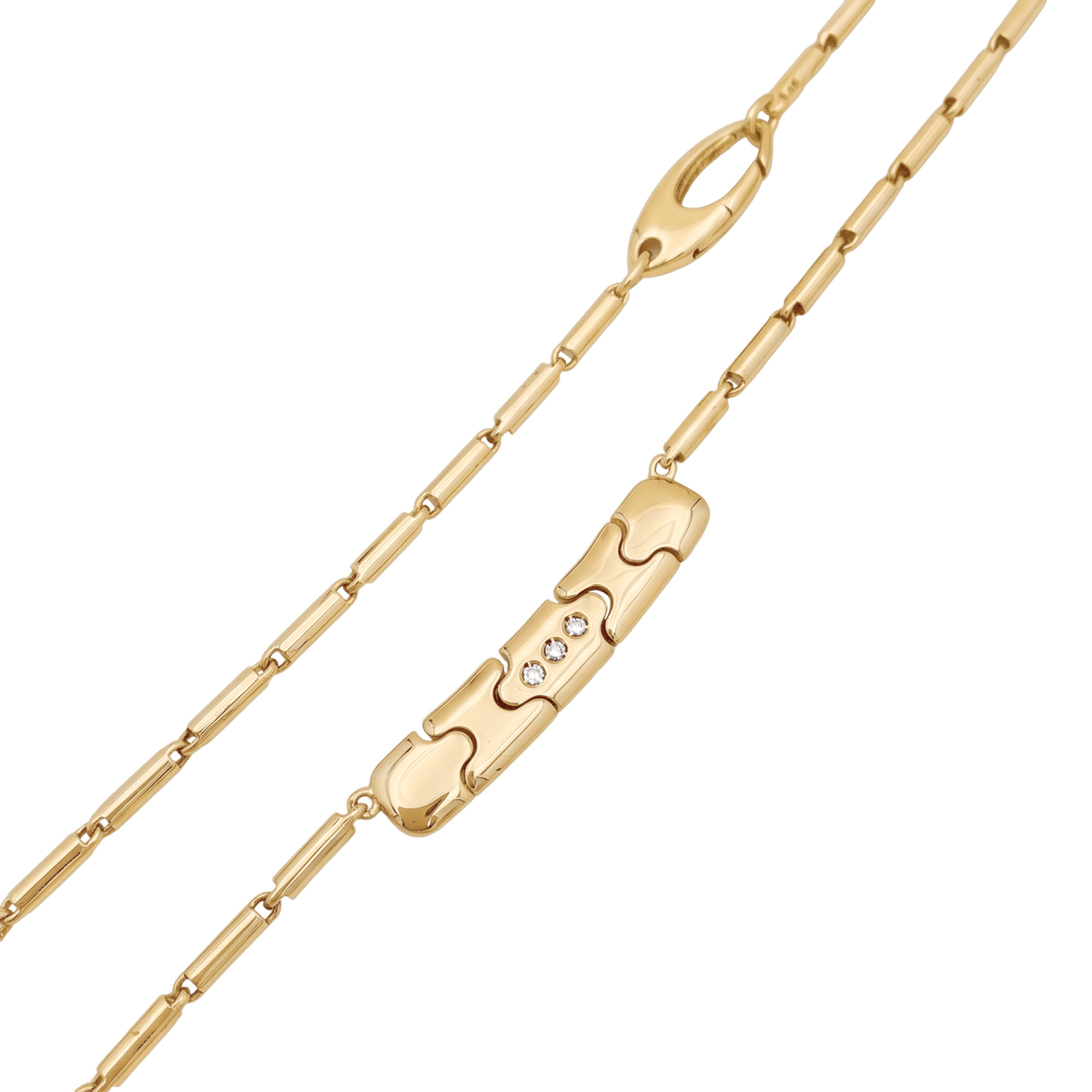Collier O.P. Orlandini, or jaune, diamants.