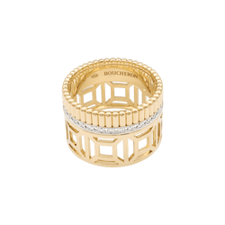 Bague Boucheron "Quatre Radiant Edition Ajourée", or jaune, or blanc, diamants.