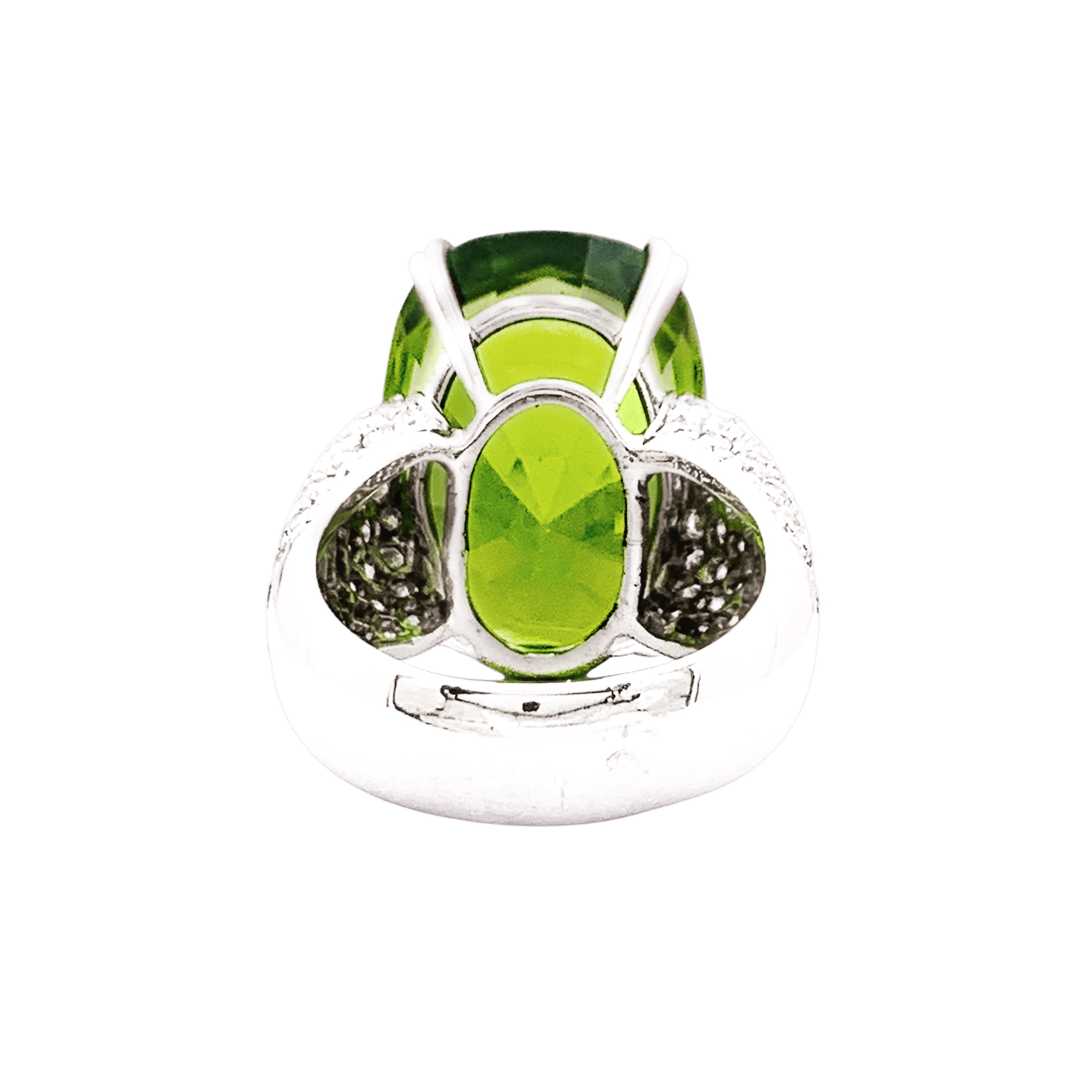 Bague Adler, or blanc, péridot et diamants.