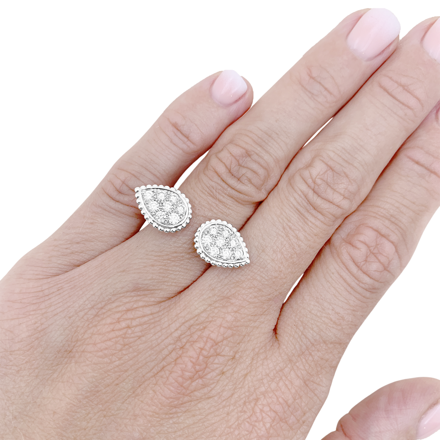 Bague Boucheron, "Serpent Bohème Motif S", or blanc, diamants.