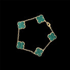 Van Cleef & Arpels Alhambra Green Malachite Gold Bracelet - Castafiore