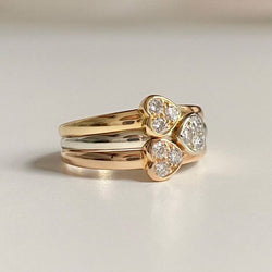 VAN CLEEF & ARPELS Bague trois cœurs en or trois couleurs 18k - Castafiore