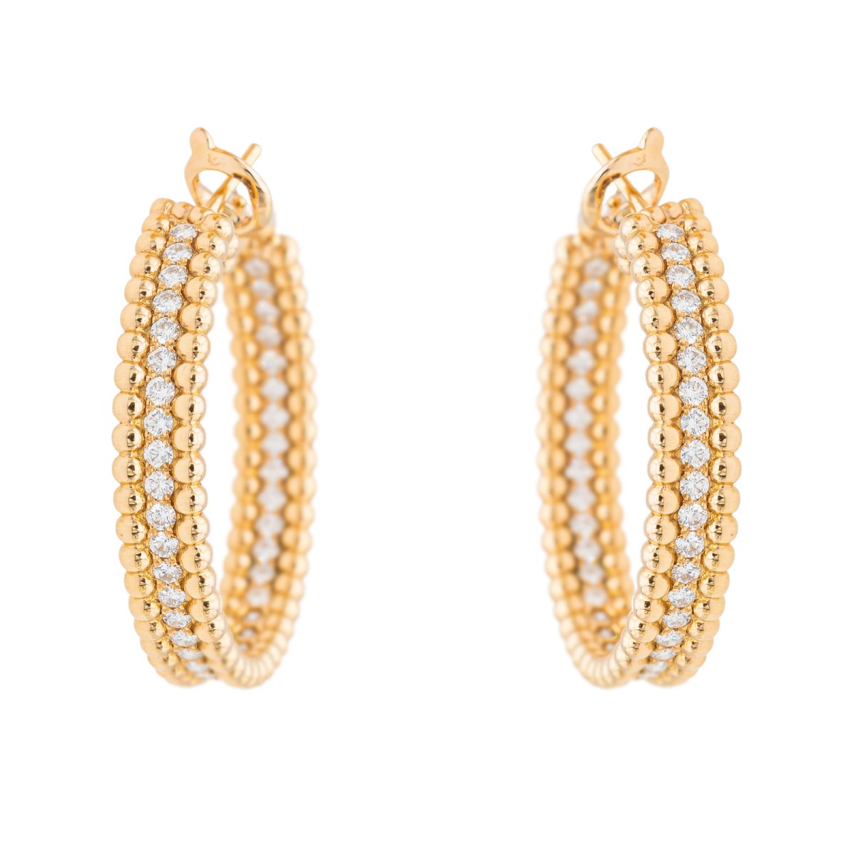 Van Cleef & Arpels créoles en or jaune et diamants - Castafiore