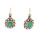 Victorian Certificate Emerald Diamond Gold Drop Earrings, 1900s - Castafiore