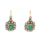 Victorian Certificate Emerald Diamond Gold Drop Earrings, 1900s - Castafiore
