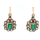 Victorian Certificate Emerald Diamond Gold Drop Earrings, 1900s - Castafiore