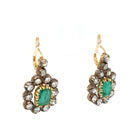 Victorian Certificate Emerald Diamond Gold Drop Earrings, 1900s - Castafiore