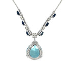 Vintage 12 Carat Aquamarine Diamond Sapphire Pendant Necklace - Castafiore