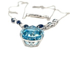 Vintage 12 Carat Aquamarine Diamond Sapphire Pendant Necklace - Castafiore