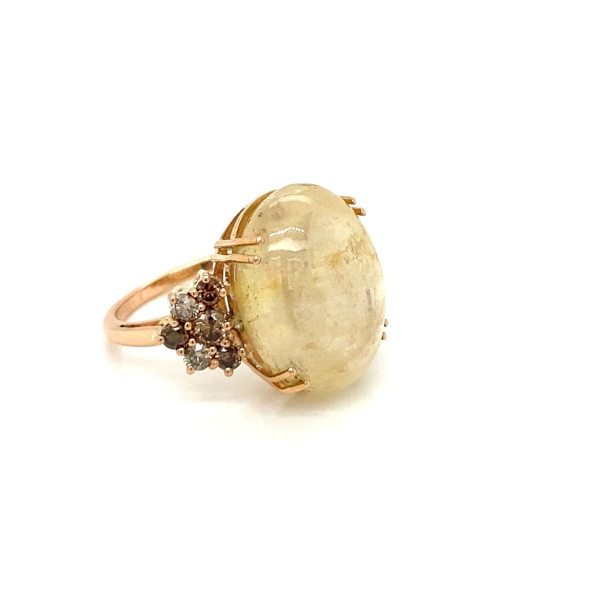 Vintage 32 Carat Natural Sapphire Diamond Cocktail Ring - Castafiore