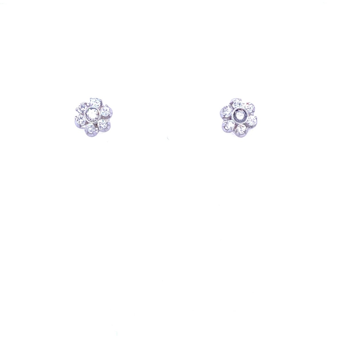 Vintage Diamond Gold Cluster Stud Earrings - Castafiore