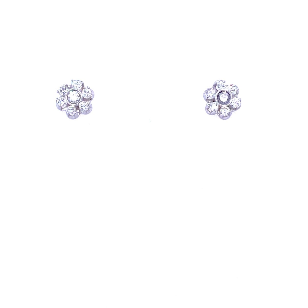 Vintage Diamond Gold Cluster Stud Earrings - Castafiore