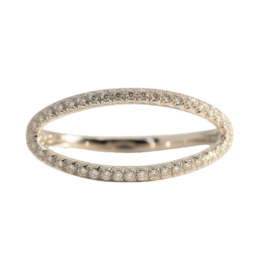 Pince à cheveux en or blanc et diamants