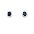 Vintage Sapphire Diamond Gold Cluster Stud Earrings - Castafiore