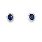 Vintage Sapphire Diamond Gold Cluster Stud Earrings - Castafiore