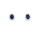 Vintage Sapphire Diamond Gold Cluster Stud Earrings - Castafiore