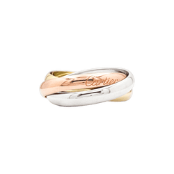 Bague Cartier, "Trinity Classique", trois anneaux en trois tons d'or.