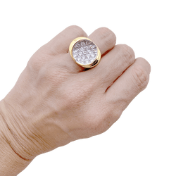 Bague Mauboussin, "Transparence" en or jaune, diamants et cristal de roche.