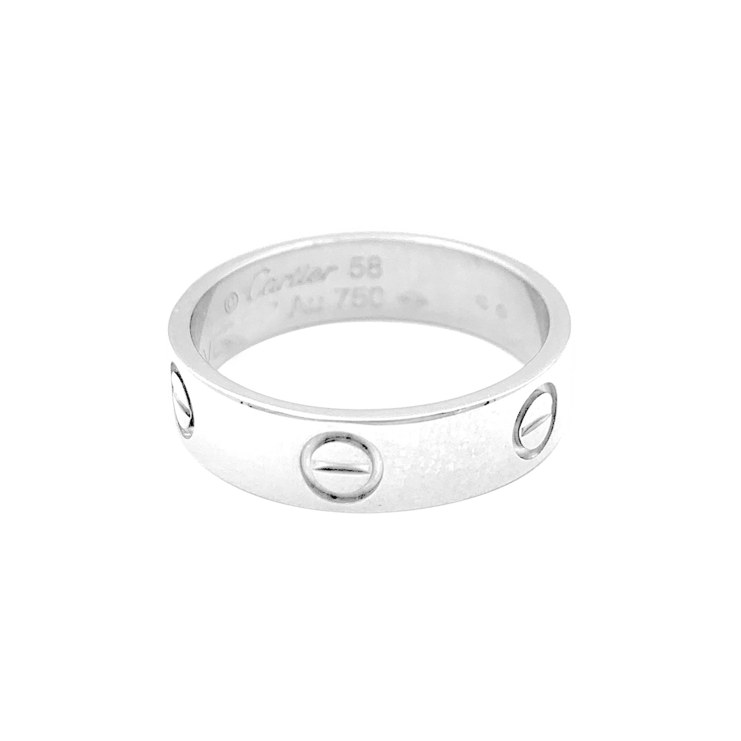 Bague Cartier "Love Classique", or blanc.