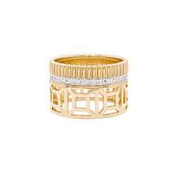 Bague Boucheron "Quatre Radiant Edition Ajourée", or jaune, or blanc, diamants.