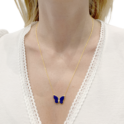Collier Van Cleef & Arpels, "Papillon", or jaune et lapis-lazuli.
