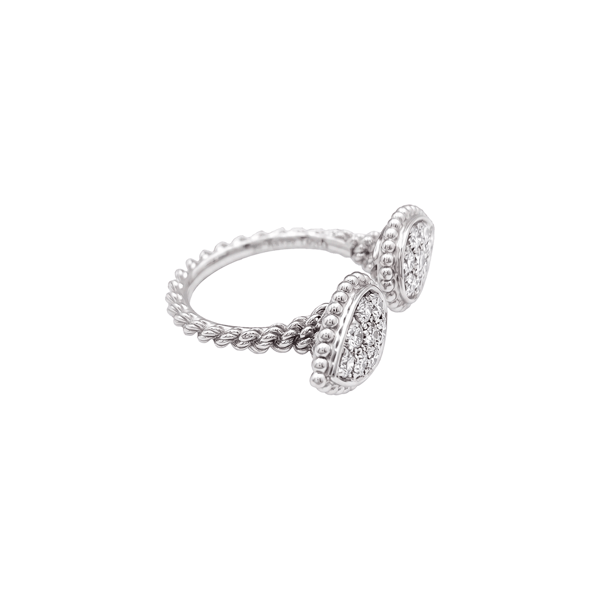 Bague Boucheron, "Serpent Bohème Motif S", or blanc, diamants.