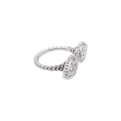 Bague Boucheron, "Serpent Bohème Motif S", or blanc, diamants.
