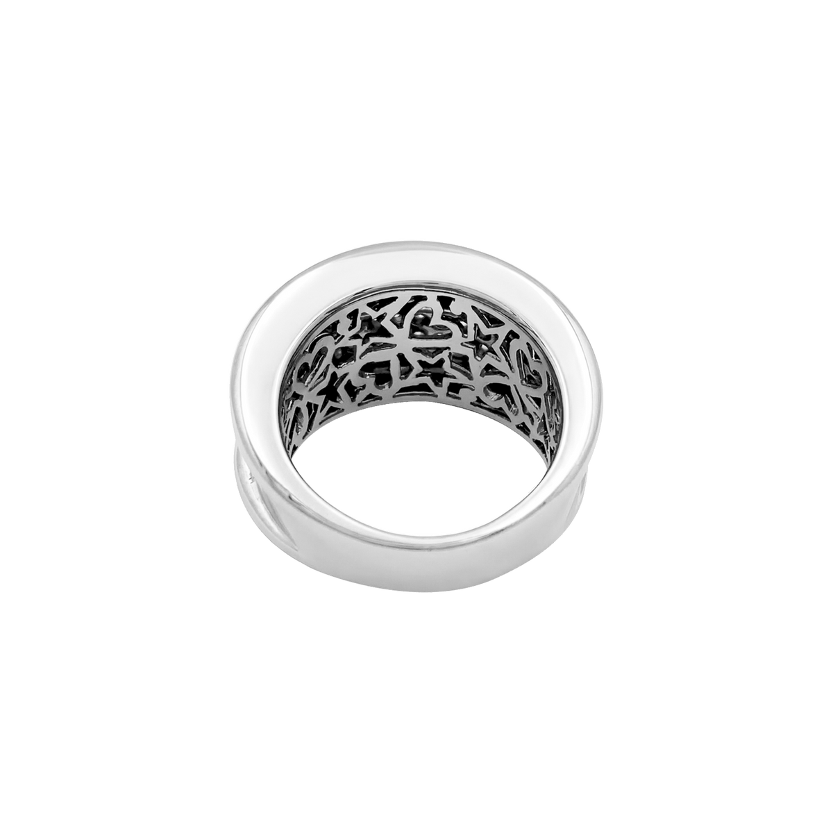 Bague godrons or blanc et diamants.