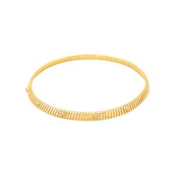 Collier Bulgari, "Tubogas" or jaune et diamants.