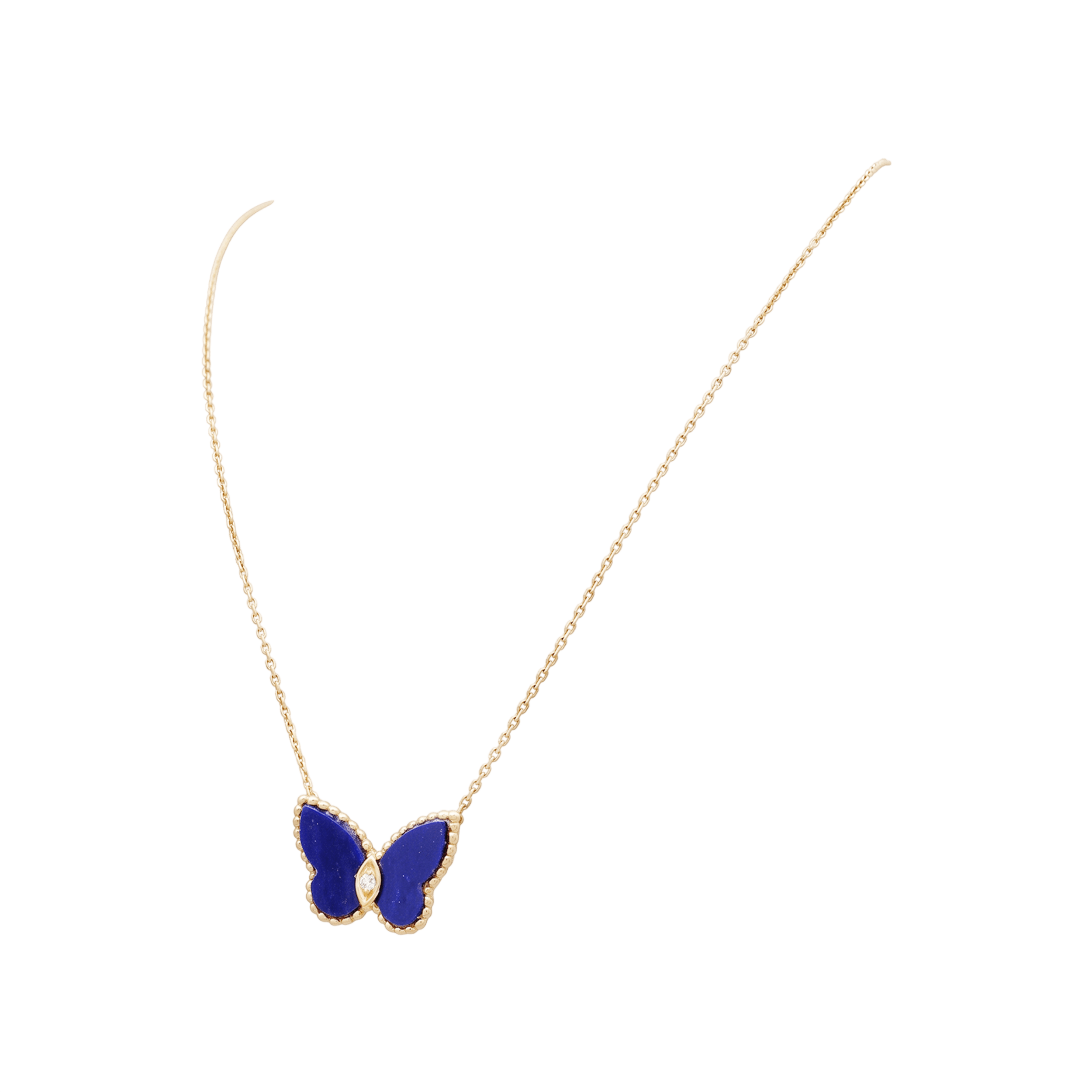 Collier Van Cleef & Arpels, "Papillon", or jaune et lapis-lazuli.