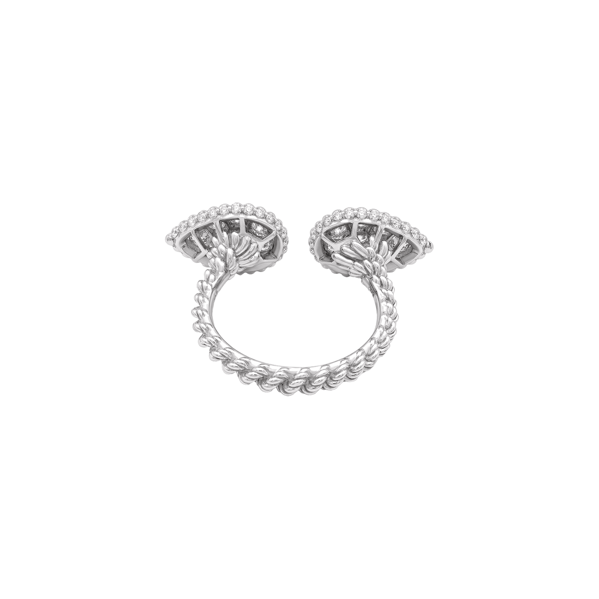 Bague Boucheron, "Serpent Bohème Motif S", or blanc, diamants.