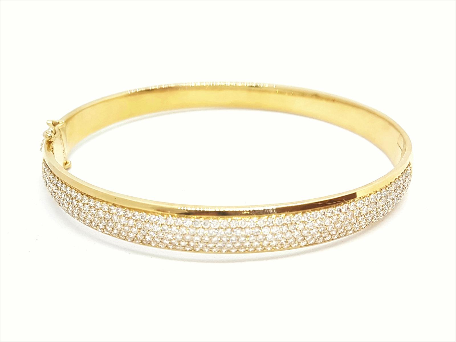 Bracelet Jonc en or jaune pavé diamants