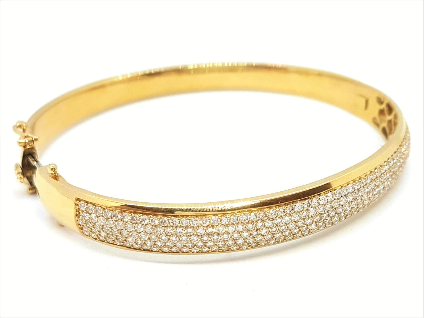 Bracelet Jonc en or jaune pavé diamants