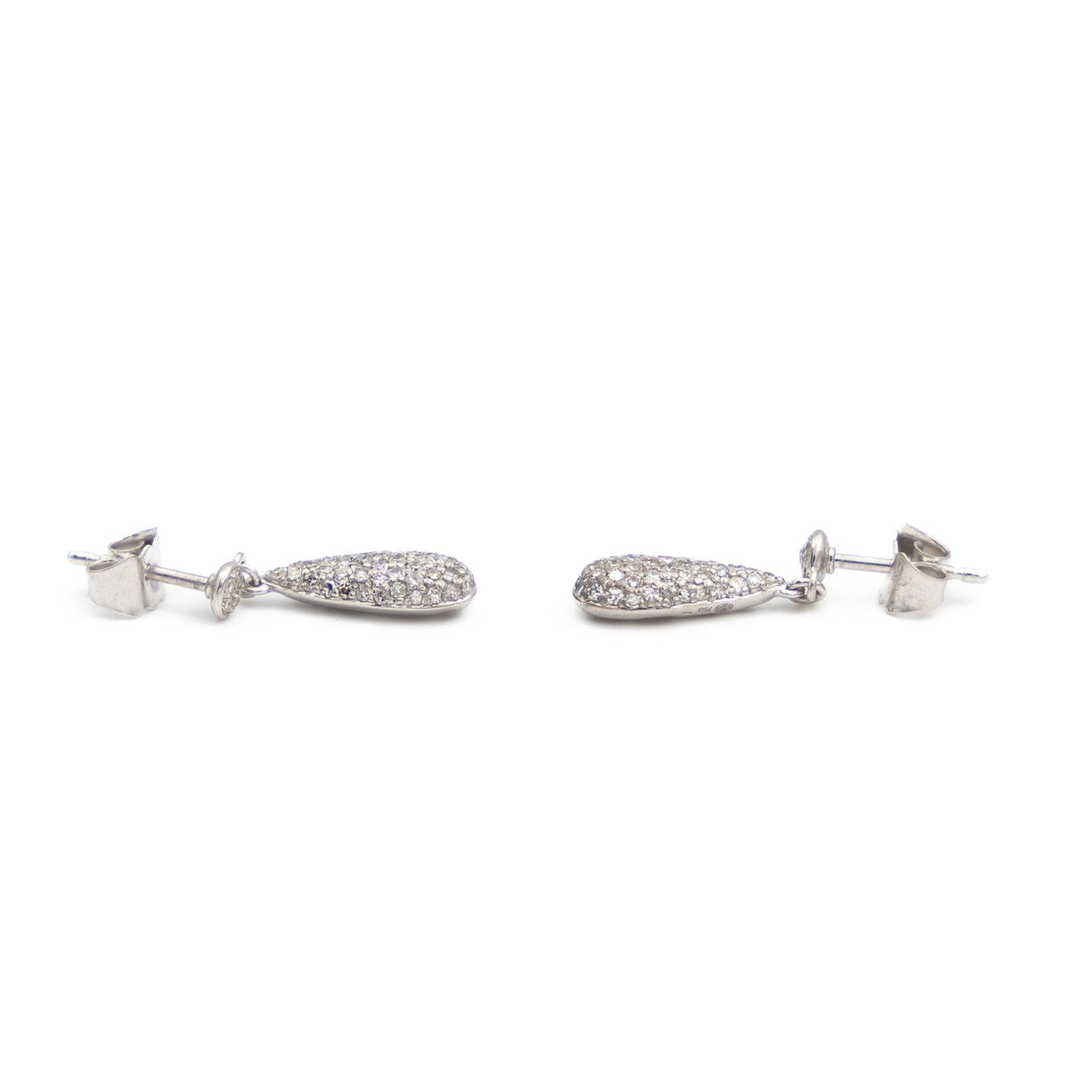 Boucles d'oreilles Goutte Or blanc Diamant