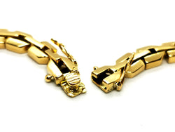 Pendant necklace in yellow gold, diamonds and rubies